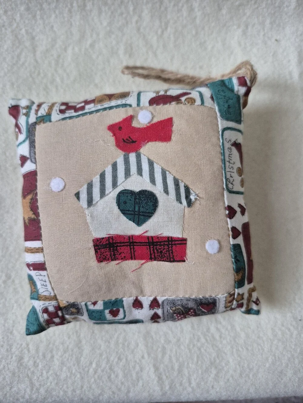 Lillian Vernon Country Pillow Christmas Ornaments-set of 7 100% Cotton